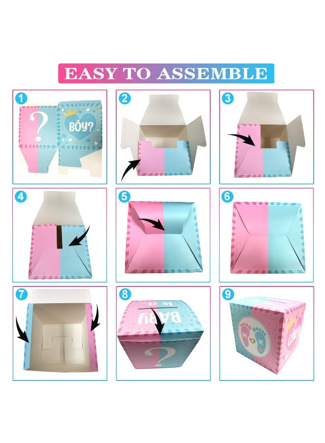 hongpar Baby Gender Reveal Pull Out Game , Voting Box with 60 Ballot Cards, Boy or Girl, Party Supplies,Pink and Blue - Image 5